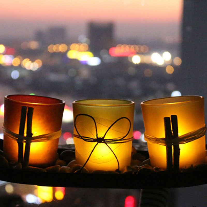 Glass candle holder decoration
